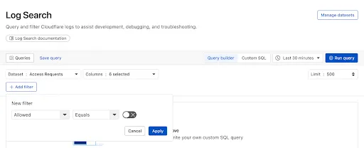 Log Explorer dashboard